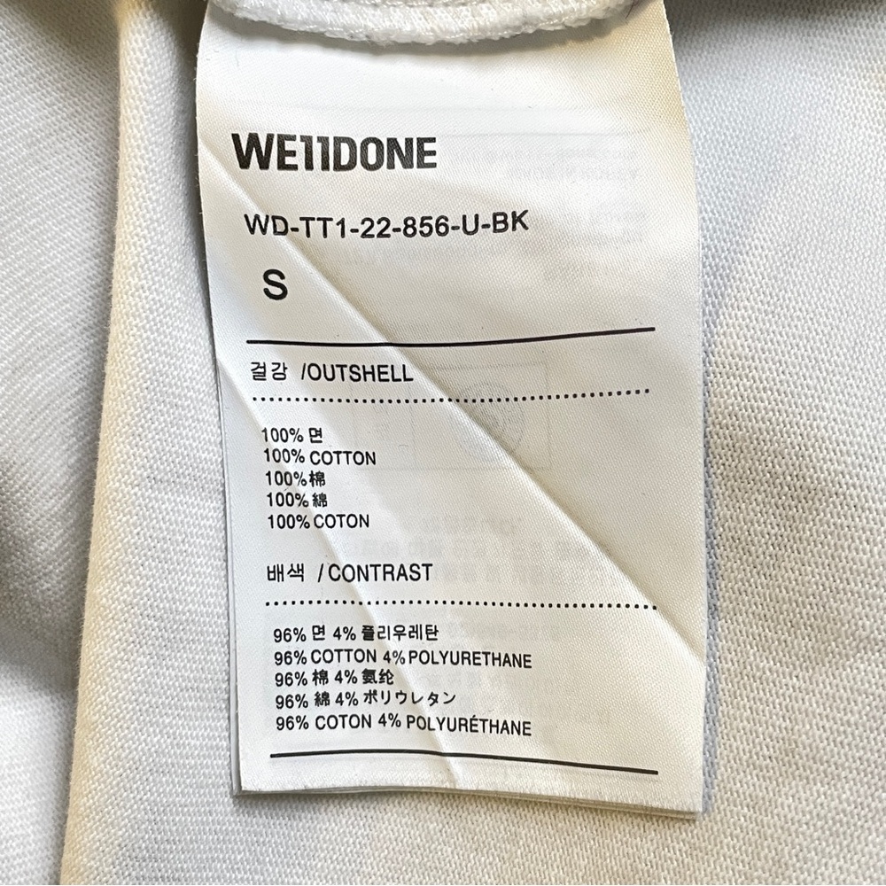 We11done Black & White Raglan Long Sleeve Tee (over sized Size S) - Picture 7 of 10
